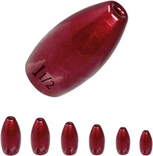 Miniatura 8 de Reaction Tackle Pesas de Tungsteno para Voltear para Pesca de Lobina - Plomos para Perforar Cobertura Pesada - Agua Dulce y Salada - Usadas