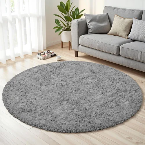 Miniatura 13 de Alfombra de Área 8x10 para Sala de Estar: Alfombras Shag Gris Claro Ultra Suaves y Esponjosas, Alfombra Grande Difusa de Felpa