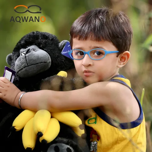Miniatura 16 de AQWANO Children Optical Glasses Frame tr90 Flexible Bendable One-piece Safe Eyeglasses Girls Boy