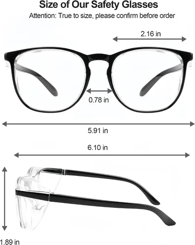Miniatura 5 de Elegantes gafas de seguridad para mujeres y niñas, gafas anti-vaho, gafas protectoras, gafas transparentes