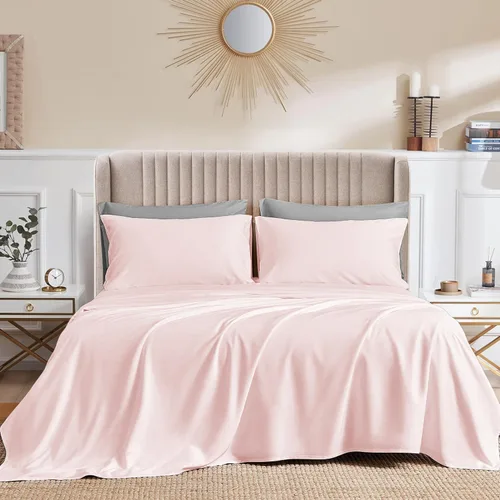 Miniatura 24 de CASA LINEN Alaskan King - Juego de sábanas de 4 piezas de 1000 hilos, juego de sábanas de lujo más suave de hasta 15 pulgadas de profundidad, 100%