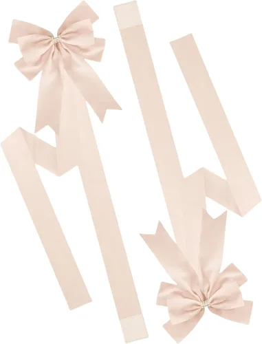 Miniatura 13 de Meseey 6 lazos grandes de terciopelo para armarios, lazos para puerta de armarios para Acción de Gracias, otoño, Halloween, Navidad, fiesta (negro)