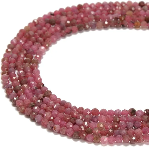 Miniatura 3 de JM Design Thulite natural facetó cuentas redondas tamaño 0.236 in 15.5 '' hebra para la fabricación de joyas