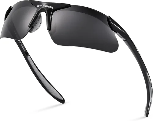 Miniatura 33 de Gafas de sol deportivas polarizadas para niños y niñas, gafas de béisbol y sóftbol, montura TR90 Negro Espejo azul hielo