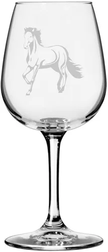Miniatura 18 de Morgan Body Horse - Copa de vino grabada multiusos (12.75 onzas)