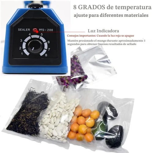 Miniatura 2 de Sellador térmico por impulsos Bolsas manuales Máquina de sellado por impulso de 8 pulgadas para bolsas de plástico PE PP Bolsas con agarre