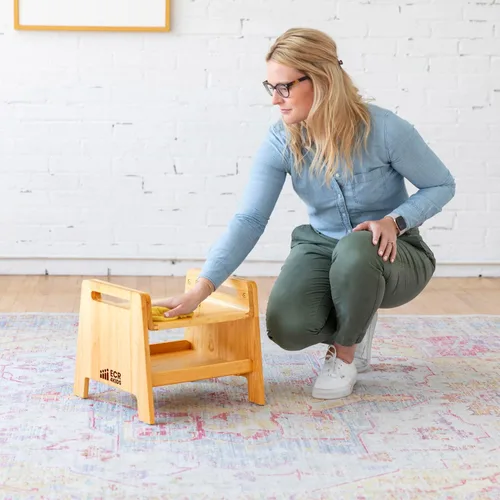 Miniatura 8 de ECR4Kids Taburete para sentarse o escalonar, muebles para niños, miel