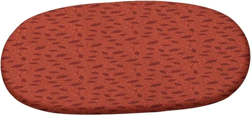 Miniatura 3 de Mantel ovalado ajustable, de poliéster elástico naranja quemado, mantel ajustado con estampado de pétalos de flores de encaje victoriano, se adapta