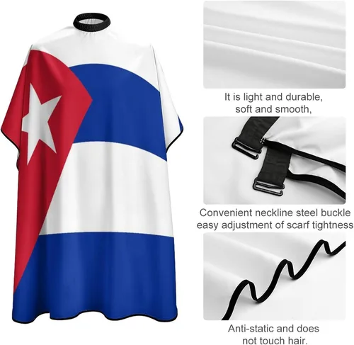 Miniatura 4 de Bandera de Cuba - Capa de peluquería para adultos, para peluquería en casa, peluquería