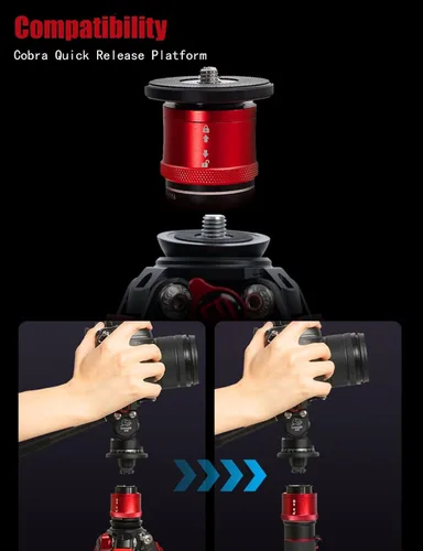 Miniatura 2 de IFOOTAGE Gazelle TA3B+Komodo K3 trípode de aluminio para cámara con cabezal fluido, trípode de viaje portátil, para fotografía profesional, creación