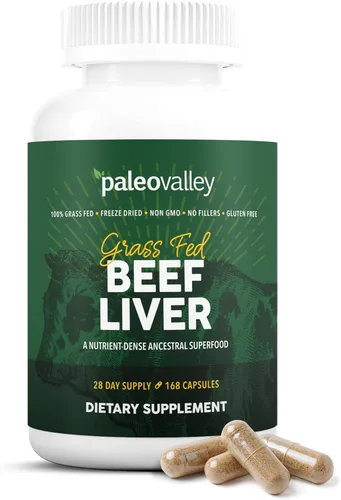 Paleovalley Cápsulas de hígado de res alimentadas con pasto – Suplemento de órgano de res para hombres y mujeres, 100% criado en pastos y