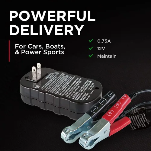 Miniatura 2 de Schumacher Electric SC1278 Mantenedor automático de batería de coche – Cargador de batería de 12 V para baterías Power Sport, coche y barco – 0.75