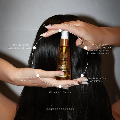 Miniatura 6 de OURO Seda para el cabello antiencrespamiento con extracto de semilla de lino: restaura, fortalece, suaviza, proporciona protección extrema, evita