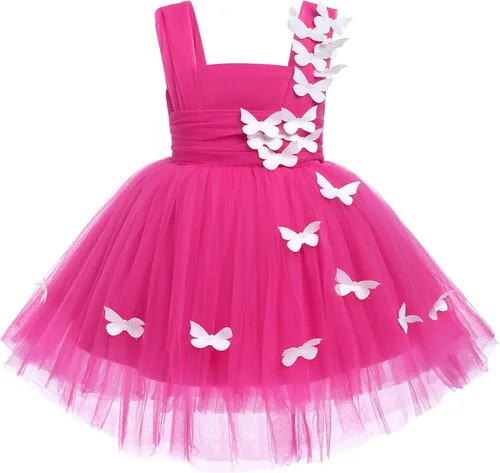 Miniatura 3 de Vestido de tutú con lentejuelas y lazo alto y bajo, vestido de pétalos de encaje, princesa, concurso, boda, fiesta de cumpleaños, vestido formal