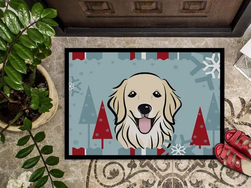 Miniatura 3 de Caroline's Treasures BB1701MAT - Felpudo de invierno Golden Retriever de 18 x 27 pulgadas, tapete para puerta delantera, interior y exterior