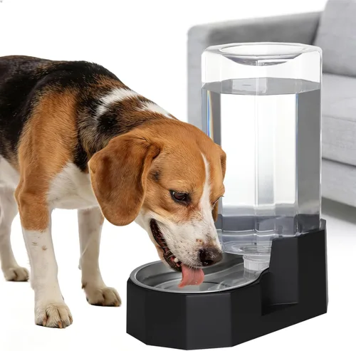 Miniatura 16 de Sfozstra Dispensador Automático de Agua para Mascotas: Cuenco de Agua de Acero Inoxidable Blanco por Gravedad de 8L - con Cepillo Especializado