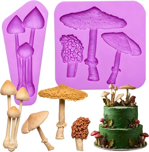 Miniatura 11 de Molde de silicona para hongos, moldes de chocolate para decoración de pasteles de boda, adornos de cupcakes, pudín, crumble de galletas M22