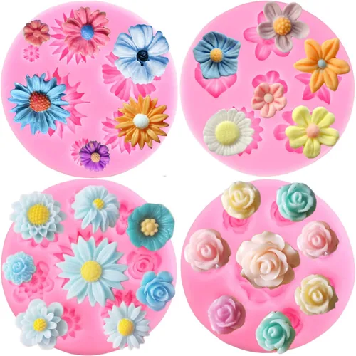 Miniatura 14 de Zixiang Molde de Caramelo de Flores de Rosa Moldes de Fondant de Hojas Moldes de Flores de Peonía Moldes de Silicona para Repostería Artística Pasta