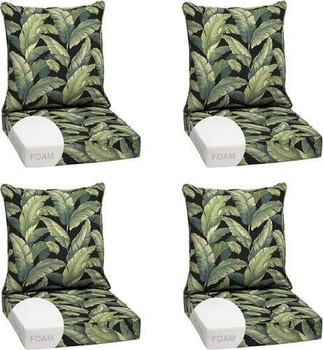 Miniatura 31 de Arden Outdoor Deep Seat Cushion Set, 24 x 24 pulgadas, Cojín para patio resistente al clima, a la lluvia y a la decoloración para silla, sofá y sofá