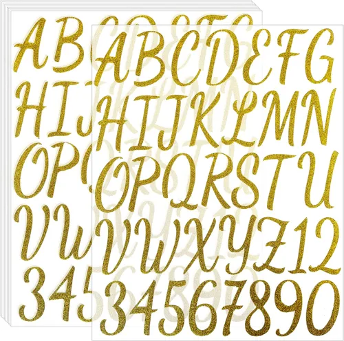 360 piezas de 10 hojas autoadhesivas con purpurina mayúscula, letras adhesivas del alfabeto para manualidades, decoración de aula, letrero, puerta,