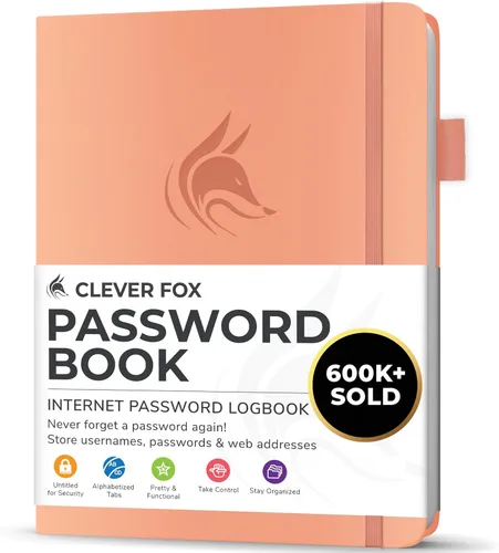 Miniatura 31 de Clever Fox - Libreta de contraseñas con pestañas alfabéticas, organizador de direcciones de Internet, tamaño grande, para inicios de sesión en Azul