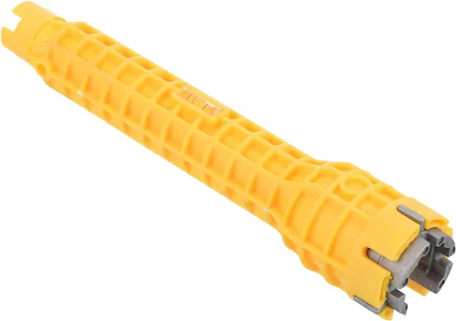 PATIKIL Instalador de grifo y fregadero, llave multiusos 5 en 1, herramienta de fontanería para inodoro y lavabo, color amarillo