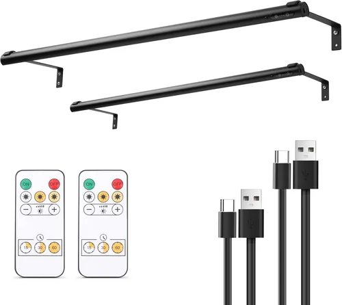 Miniatura 9 de Luz de imagen a pilas inalámbrica, luz de exhibición de pintura recargable/con enchufe de 31.5 pulgadas, luces de pared con control remoto con tres