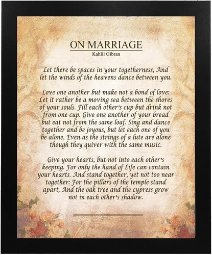 Miniatura 5 de Sobre la impresión artística del poema del matrimonio – 8 x 10 sin marco Kahlil Gibran cita – Regalo romántico de boda para parejas, elegante arte