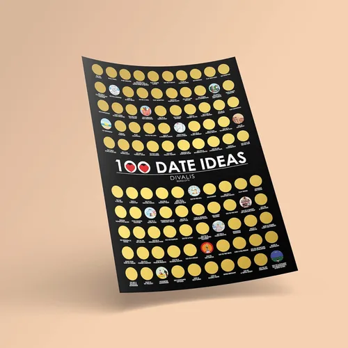 Miniatura 7 de Póster de 100 fechas para rascar la lista de deseos - Póster rascador grande para pareja de aventuras - Lista de cosas que hacer para pareja - Lista