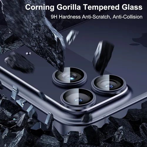 Miniatura 6 de Esanik - Actualización de 2 paquetes para iPhone 17 Pro Max, protector de lente de cámara, cubierta de pantalla de cámara de vidrio templado