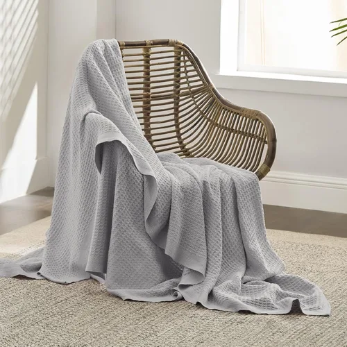 Miniatura 3 de Bedsure Gentlesoft - Manta de 100 % algodón, tamaño Twin XL, para dormitorio universitario, transpirable y suave, manta Twin de tejido waffle