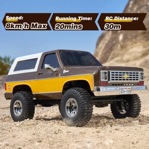 Miniatura 7 de BEEZRC FMS 1/24 FCX24S Chevy K5 Blazer S RC Crawler, con licencia oficial RC Rock Crawler, camioneta RC SUV 4WD 2.4GHz Hobby RC modelo, 5.0 mi/h