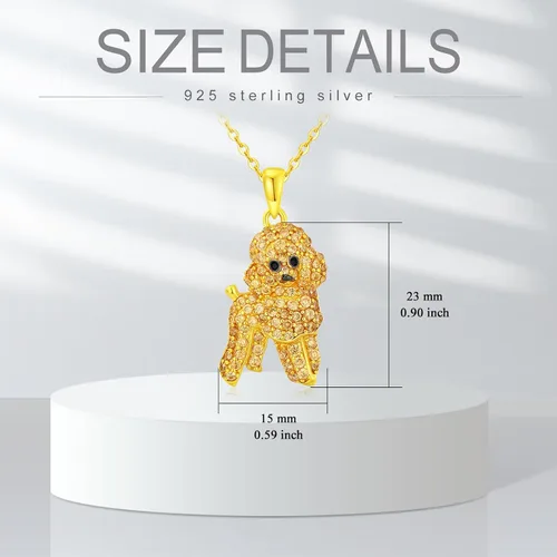 Miniatura 127 de Collares con colgante de perro de plata de ley S925 – 24 razas corgi/husky/labrador/pastor para mujer