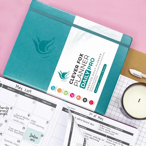 Miniatura 7 de Clever Fox Agenda Daily PRO – Agenda diaria de 8.5 x 11 pulgadas tamaño A4 y diario de gratitud para aumentar la productividad, gestión del tiempo