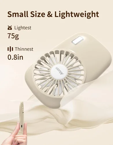 Miniatura 5 de Aluan Miniventilador de mano, potente, pequeño, personal, portátil, velocidad ajustable, USB, recargable, ventilador de pestañas para niños, niñas