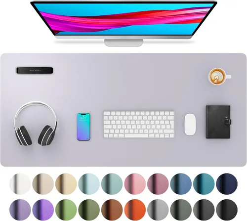 Miniatura 28 de Aothia - Protector de escritorio de cuero sintético, base para mouse, superficie antideslizante e impermeable para escribir y para laptop