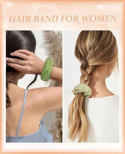 Miniatura 3 de 5 piezas de coleteros peludos - Coleteros elásticos para el cabello, bandas para el cabello para coleta, accesorios para el cabello para mujeres