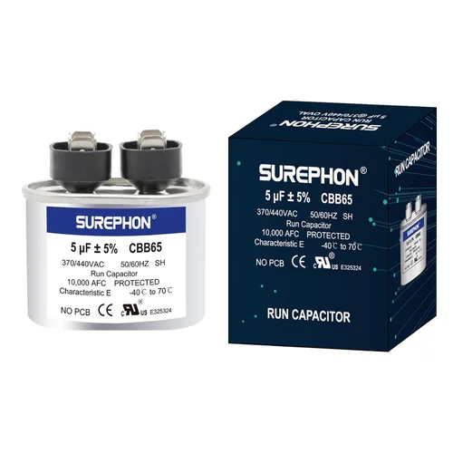 Condensador de 5 Mfd 370V/440V Condensador de Funcionamiento y Arranque Ovalado para Motor de CA o Arranque de Ventilador y Bomba de Calor Fría o