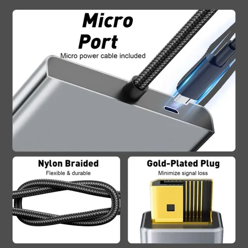 Miniatura 7 de UANTIN Divisor DisplayPort a HDMI para 3 monitores, adaptador de pantalla extendida 4K @60Hz, 1 DP en 3 salidas HDMI MST Hub para múltiples