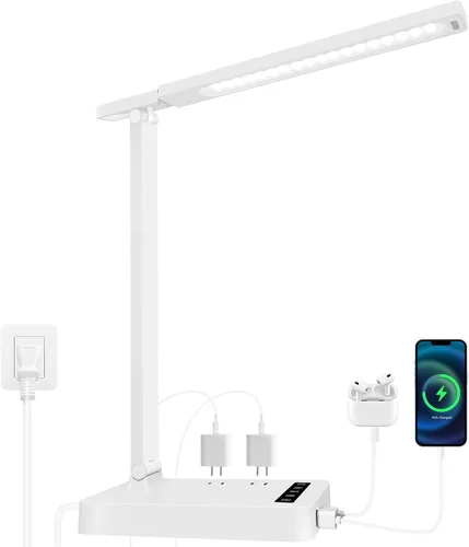 Miniatura 9 de karidi Lámpara de Escritorio LED Regulable Lámpara de Mesa con Puerto de Carga USB, 5 Modos de Iluminación, Control Sensible, Luz de Escritorio