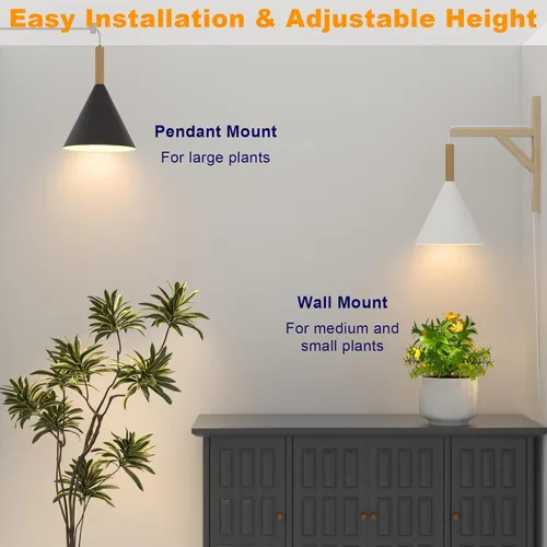 Miniatura 6 de Luces colgantes de cultivo para plantas de interior, lámpara de plantas de espectro completo de 20 W con temporizador, altura ajustable, luz