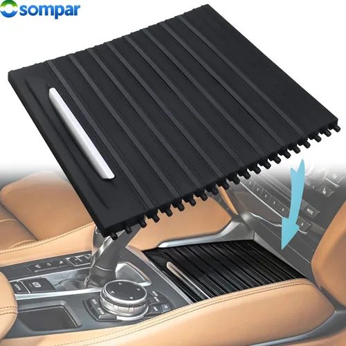 Miniatura 2 de Osompar Bandeja Portavasos de Consola Central con Cubierta de Persiana Enrollable Compatible con BMW X5 F15 X5M F85 F15 2014-2018 BMW X6 F16 X6M F86