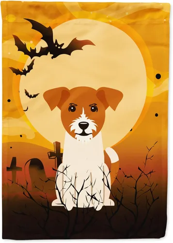 Miniatura 53 de Caroline's Treasures BB4307GF - Bandera de Halloween Airedale para jardín, bandera decorativa para patio exterior, obras de arte de patio, macizos