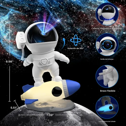 Miniatura 5 de FlyLily Proyector de Galaxia, Proyector de Planetario HD 12 en 1 Astronauta de Galaxia para Recámara, Proyector de Luz Nocturna de Estrellas