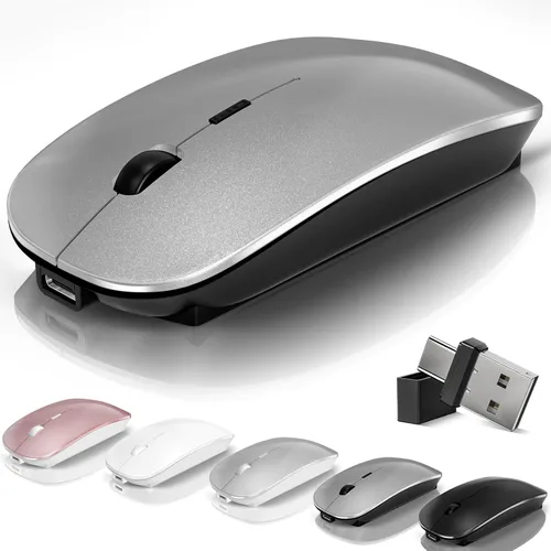 Miniatura 8 de Kovess Ratón para Laptop Inalámbrico Bluetooth - MacBook Air Mac Pro PC iPad Ratón Óptico Recargable Silencioso con Jiggler Interruptor de Modo Dual