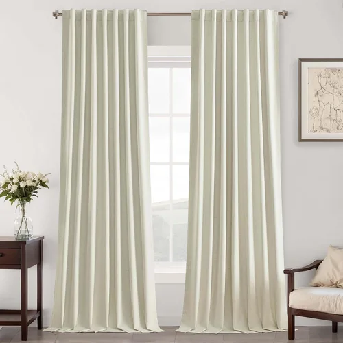 Miniatura 84 de UHITECH Cortinas opacas de 35 pulgadas de largo para sala de estar, 2 paneles, cortina opaca corta para cocina para ventanas pequeñas, cortinas