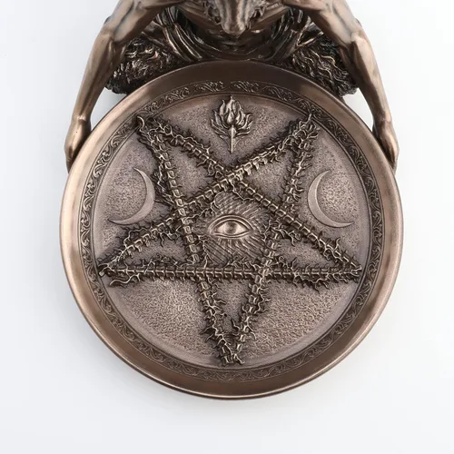 Miniatura 6 de Veronese Design Bandeja de altar de Baphomet de 5 3/4 pulgadas de alto, estatua de Polystone, acabado de bronce