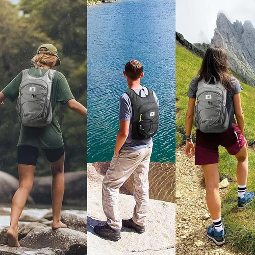 Miniatura 6 de SKYSPER Mochila de senderismo plegable de 15L/20L, mochila de viaje plegable ligera con correa para el pecho, paquete plegable pequeño para caminar