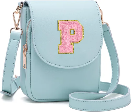 Miniatura 12 de Viverte Bolso Cruzado para Niñas Adolescentes Pequeñas, Bolso Inicial para Celular, Pequeña Cartera para Niños Pequeños, Bolso de Cuero con Tres
