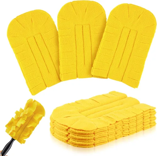 Miniatura 35 de Zubebe 12 piezas de repuesto de plumero de forro polar reutilizables, plumeros planos de plumas, almohadillas de limpieza lavables para múltiples